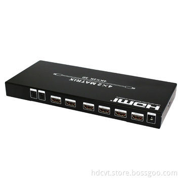 HDMI Matrix, 4x2 1080P 3D 4K x 2K TV 4 by 2 with EDID Control 5V/1A